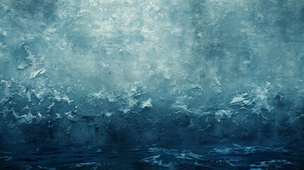 Blue textured concrete background morphs into a stormy sea with waves sculpted by the wind echoing the call of the deep - obrazy, fototapety, plakaty