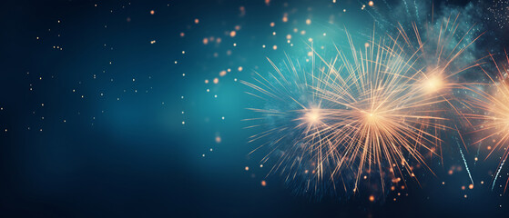 Naklejka premium Abstract colored firework background with free space for text.