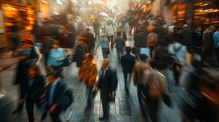 Gente andando por la calle. Concepto de movimiento - obrazy, fototapety, plakaty