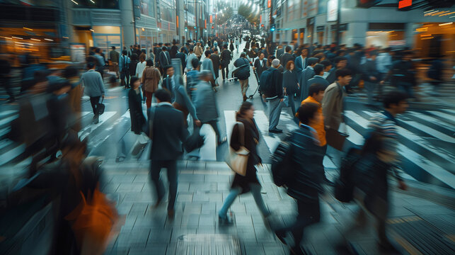 Gente andando por la calle. Concepto de movimiento