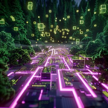 3D render of surreal cyberspace environment, floating neon shapes defying physics, VR concept--sref https://cdn.midjourney.com/9ce9b672-3cd6-4ce7-83d6-158281f0ea3c/0_0.webp