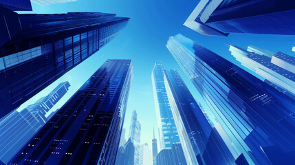 Fototapeta na wymiar business template ,Modern office buildings with blue sky 