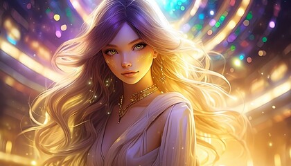 Cyberpunk Woman Portrait, Futuristic Anime Style, Video Game Character, Gaming, Gamer Graphics