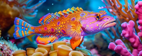 Fototapeta na wymiar Undersea world. Fish in the sea.
