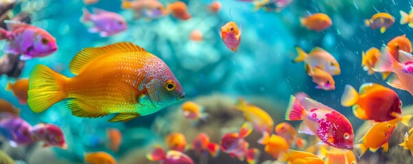 Fototapeta premium Undersea world. Fish in the sea.