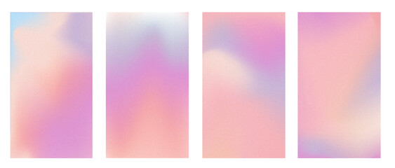 Fototapeta premium pink orange purple gradient wave with noise set