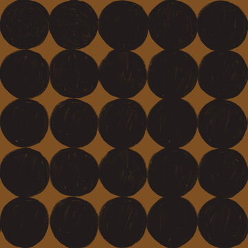 Patr&oacute;n sin costuras de c&iacute;rculos negros pintados a mano. Patr&oacute;n para superficie minimalista. Fondo para textil, papeler&iacute;a y dise&ntilde;o digital