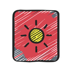 warning sign with flag