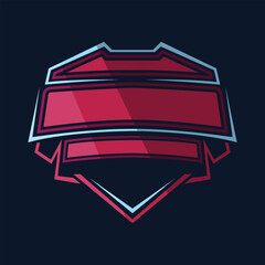 Blank badge logo template. Gaming logo. Team logo. Shield logo, vector illustration