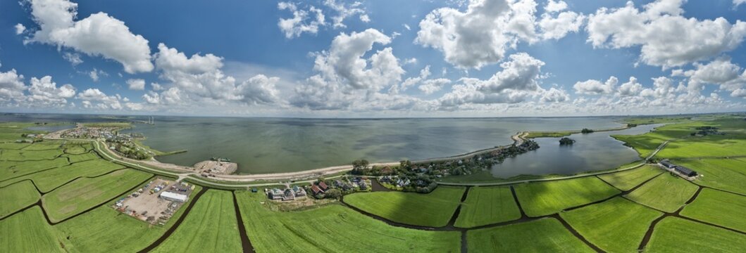 Dutch dike levee for climate change adaptation to rising sea level