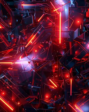 Abstract digital art, 3D render of shattered neon shapes with glitched fragments--sref https://cdn.midjourney.com/c601566b-4f35-4468-9d3c-78b8831fc2de/0_1.webp
