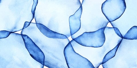 Blue watercolor background. Watercolor stains , blots, clouds , washes, sky, sea, marble.