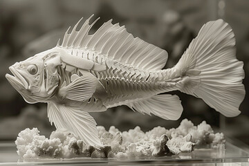 Skeleton of a large deep sea fish - 783301107