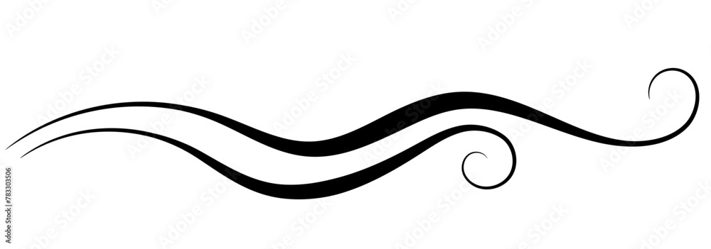 Fototapete wave ornament with leaves and abstract lines. decorative element for decor and text greeting or invi