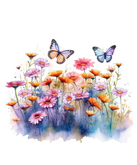 butterfly on a flower background