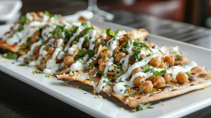 Authentic egyptian chickpea flatbread dish