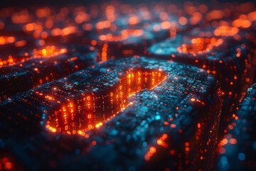 A cryptic code encrypted with layers of security, posing a challenge to even the most skilled cryptographers. Concept of cybersecurity and encryption. Generative Ai.