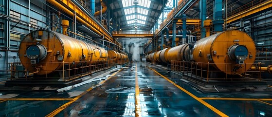 Industrial Symphony: Boilers and Pipes in Harmony. Concept Industrial Angles, Symmetrical Structures, Machinery Aesthetics, Urban Portraits, Industrial Landscapes