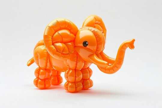 Mold a majestic balloon elephant with a long trunk and large, floppy ears
