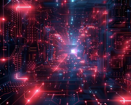 Cyberspace realm environment, 3D render of vast luminous neon wireframe lattice structures--sref https://cdn.midjourney.com/42edffb1-0775-4eeb-8d6c-3bacaa126c4c/0_0.webp