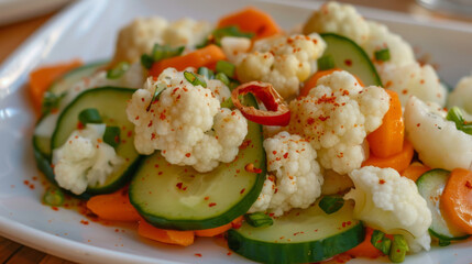 Fresh egyptian dish showcasing a variety of seasoned vegetables on a plate