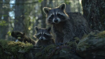 Describe the bond between a wildlife rehabilitator and a family of raccoons, rescuing and releasing them into protected woodlands