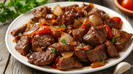 Traditional egyptian beef stew with vegetables - obrazy, fototapety, plakaty