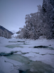 Frozen River in Winter Wonderland