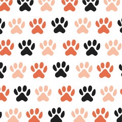 Seamless traces. White background. cute animal tracks. vector texture. printing on textiles and wallpaper.