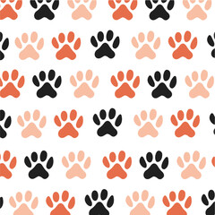 Seamless traces. White background. cute animal tracks. vector texture. printing on textiles and wallpaper.