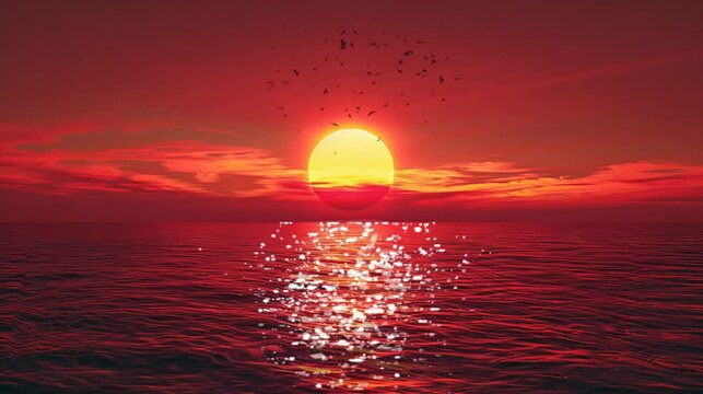 lasnchape sunset in the sea wallpaper live HD 4K