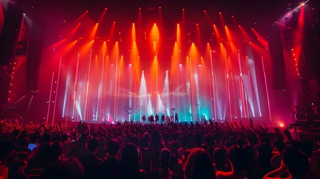 Captivating K-Pop Concert with Expressive Lighting and Energetic Atmosphere
