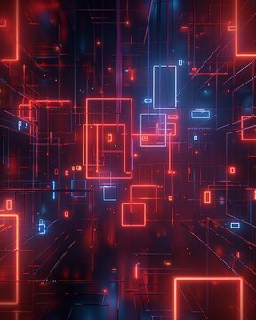 Neon light art installation, 3D render of abstract glowing shapes suspended in darkness--sref https://cdn.midjourney.com/42edffb1-0775-4eeb-8d6c-3bacaa126c4c/0_0.webp