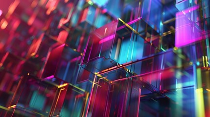 Holographic rectangles shimmering in isolation  AI generated illustration