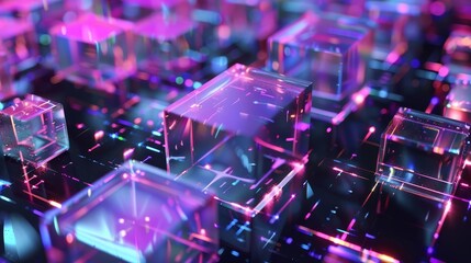 Holographic rectangles shimmering in isolation AI generated illustration
