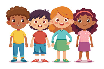 Children on white background