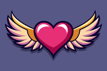 Corazon Con Alas Vector illustration 