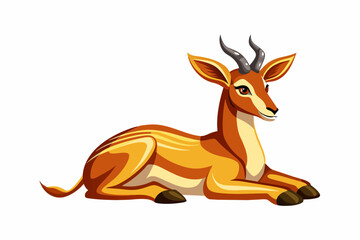 Antelope sit Icon Vector on white background