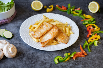 Grilled chicken breast: Tender and juicy chicken breast cooked on the grill, offering a delicious and healthy protein option.