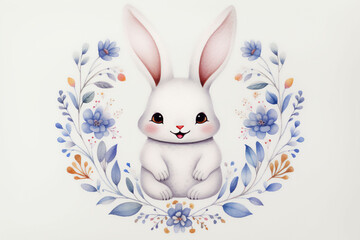 Cute little rabbit for Easter spring holiday