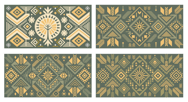African tribal pattern design featuring traditional art, warm colors, and geometric shapes in a seamless background vector illustration, capturing the essence of african culture and craftsmanship