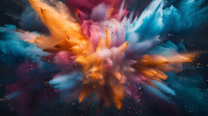Vibrant explosion of 3D particles