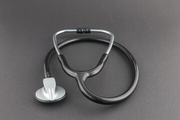 Black Stethoscope on Black Background