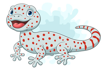 Cartoon Gecko on white background