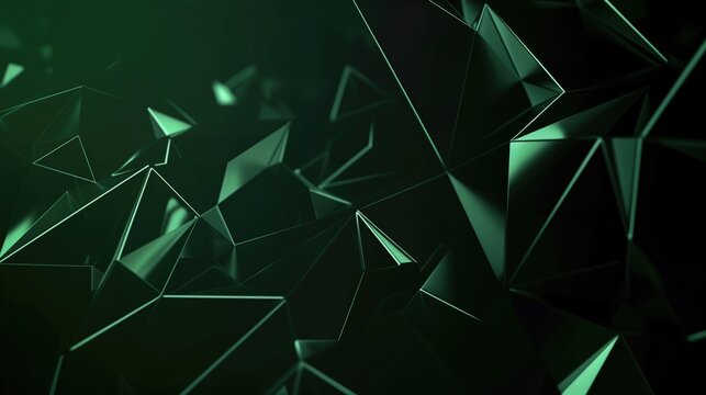 3D rendering abstract polygonal space low poly with connecting surface. Futuristic HUD background