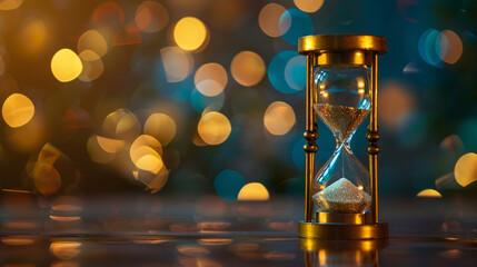 hourglass with copy space background 