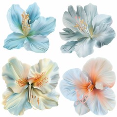 set of watercolor flowers