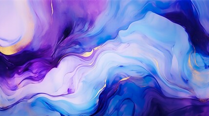 Fototapeta na wymiar An abstract fluid art piece displaying a beautiful mix of blue and purple hues