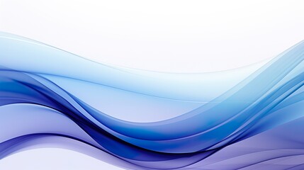 An artistic rendering of smooth blue waves flowing over each other, representing fluidity and motion on a white canvas