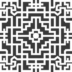 Silhouette of classical Chinese window lattice pattern black color only